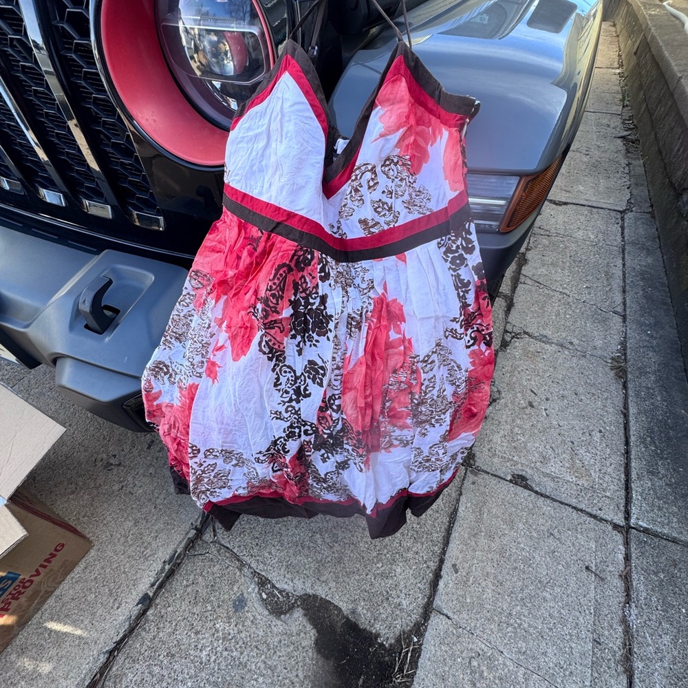 Women’s Red Floral Halter Dress